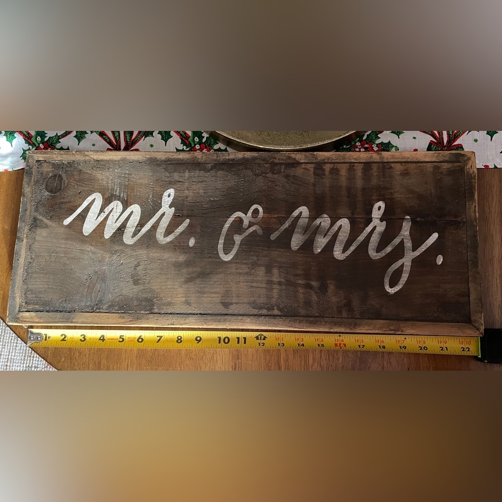 Rustic/Distressed Wood “Mr. & Mrs.” Sign - Picture 4 of 6